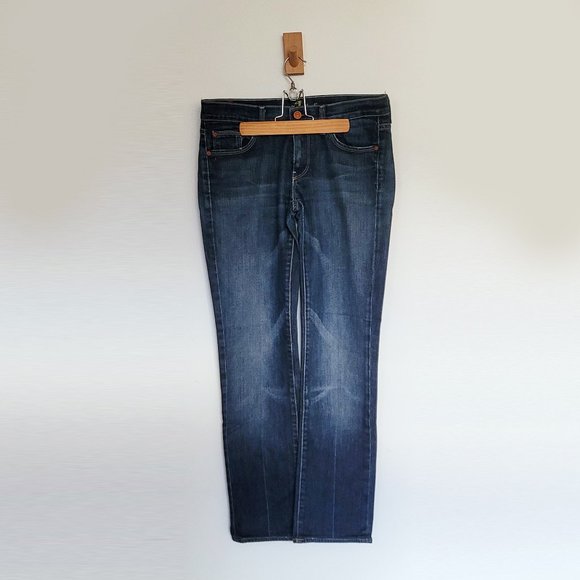 7 For All Mankind Denim - 7 For all Mankind - Straight Blue Denim Jeans - Size 28